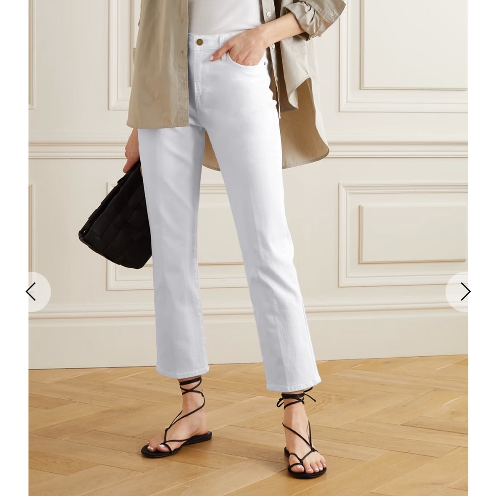 FRAME Le High Straight White Jeans